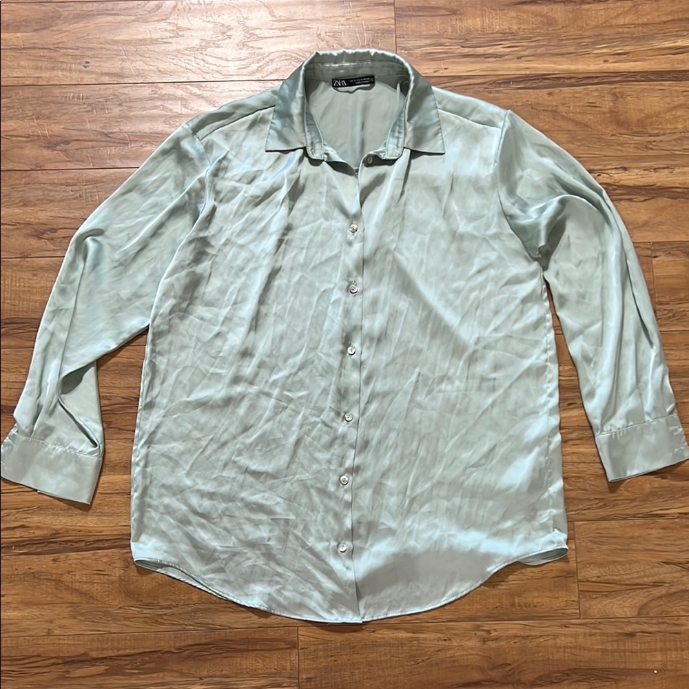 Zara Light Green Shirt Size Small